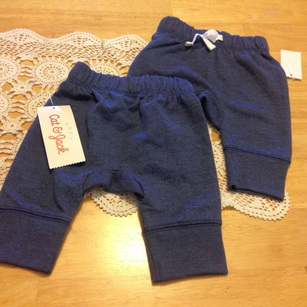 Cat & Jack newborn pants, set of two